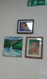 My paintings in Bronglais Canteen. Part of the CCC exhibition.